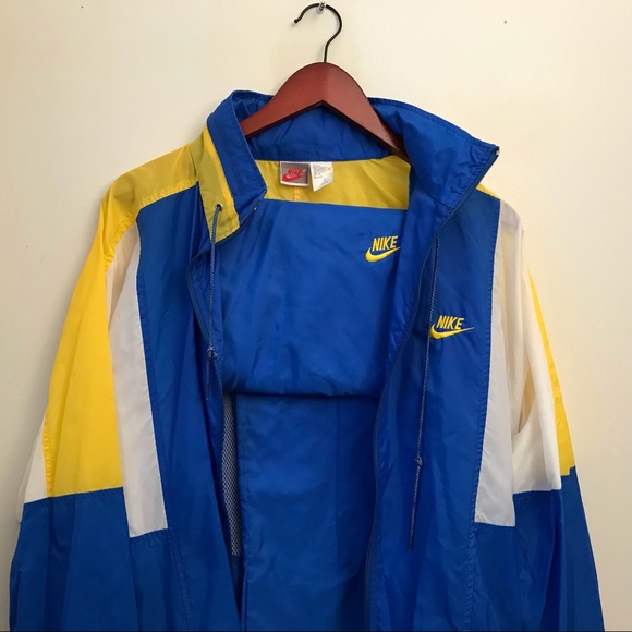 nike tracksuit blue yellow 